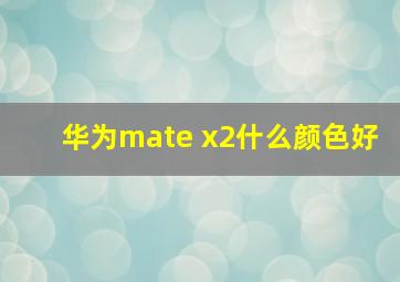 华为mate x2什么颜色好